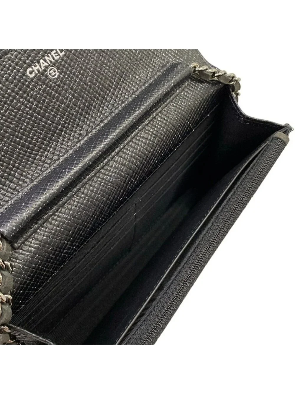 Chanel Wallet Quilted Black Chain Leather Shoulder Bag